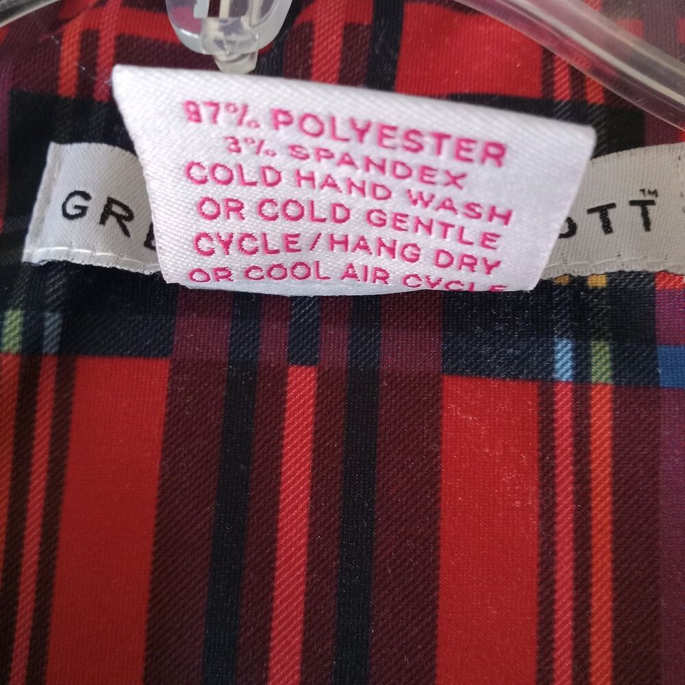 Gretchen Scott Size Small Ruffneck Top Plaidly Cooper - Picture 4 of 5